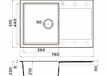 картинка, Кухонная мойка Omoikiri Daisen 78T-PL Tetogranit/платина