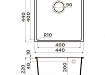 картинка, Кухонная мойка Omoikiri Bosen 44-U-ES Tetogranit/espresso