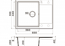 картинка, Кухонная мойка Omoikiri Daisen 65T-DC Tetogranit/темный шоколад