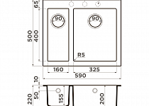 картинка, Кухонная мойка Omoikiri Bosen 59-2-SA Tetogranit/бежевый