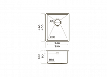 картинка, Кухонная мойка Omoikiri Taki 38-U/IF-GM нерж. сталь/вороненая сталь