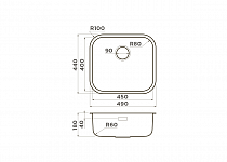 картинка, Кухонная мойка Omoikiri Omi 49-U/I-GM нерж. сталь/вороненая сталь