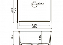 картинка, Кухонная мойка Omoikiri Okinoshima 61-U/I-TO Glossy Natceramic/toscana глянцевый
